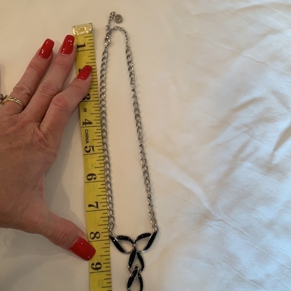 Napier silver you drop black enamel statement - Picture 6 of 7